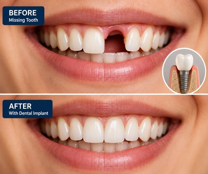Dental Implant Before and After Treatment